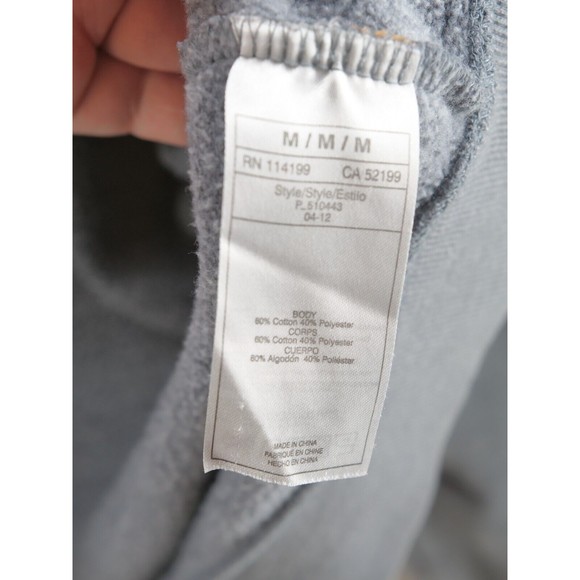 Quicksilver Hoodie Jacket Men's M Grey Solid Zip-up - Picture 7 of 10